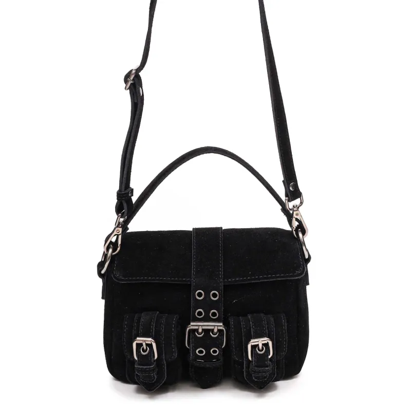 Honey Buckle Suede Black sold by Nunoo Bags