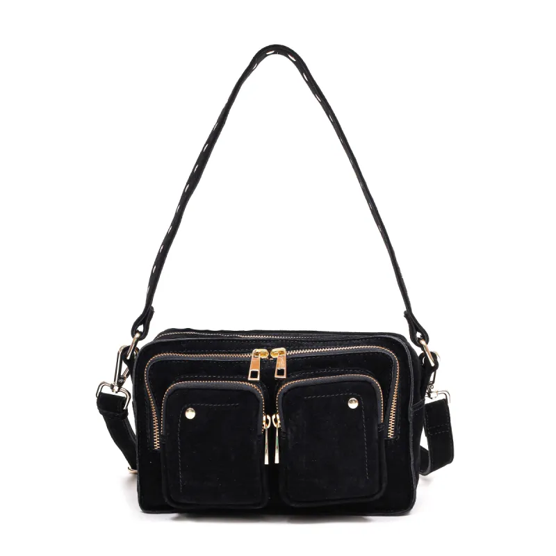 Ellie Italian Suede Black w. Gold sold by Nunoo Bags