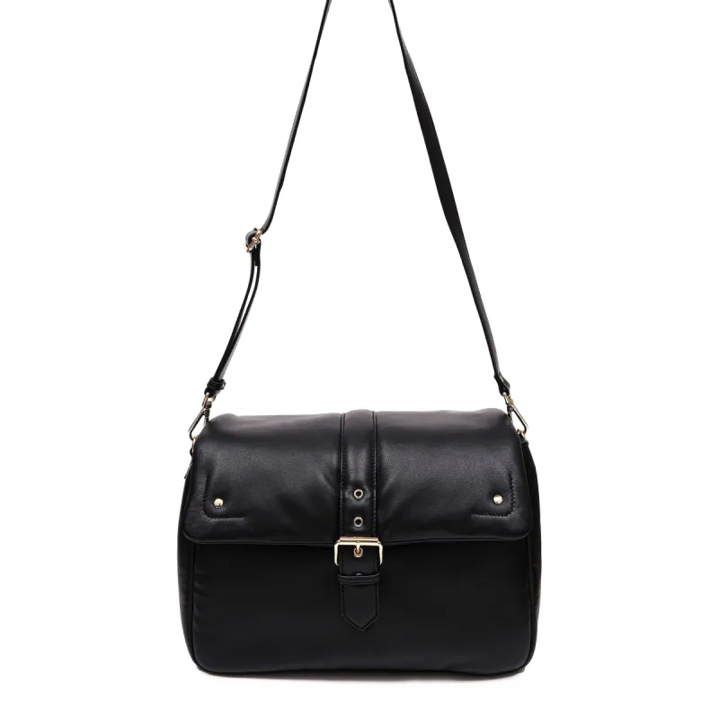 Maxi Honey Buckle Puffed Sheep Black w. Gold sold by Nunoo Bags