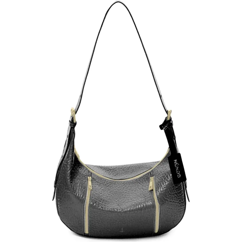 Small Stella Zippers New Zealand Dark Grey w. Gold sold by Nunoo Bags