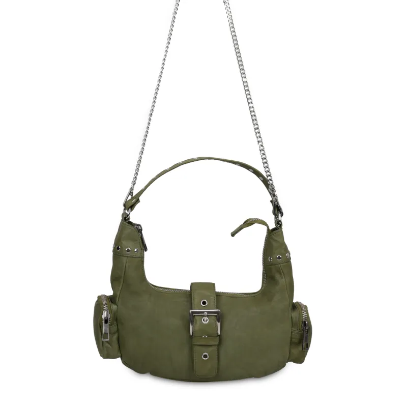 Sally Small Pocket Rivet Washed Green sold by Nunoo Bags