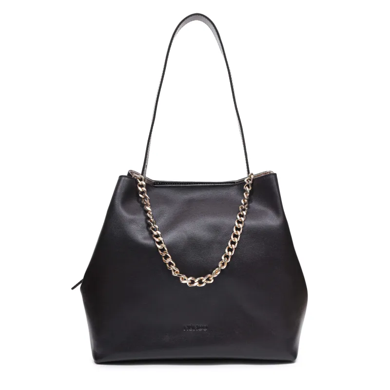 Chiara Italian Leather Dark Brown w. Gold sold by Nunoo Bags