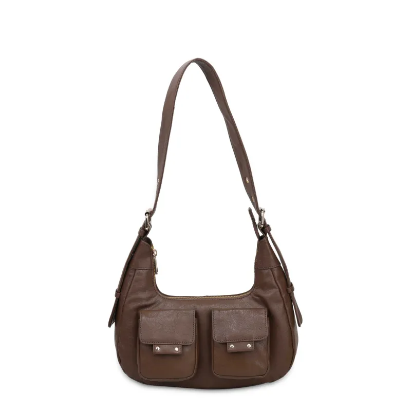 Sally Small Air 1 Dark Brown w. Gold sold by Nunoo Bags