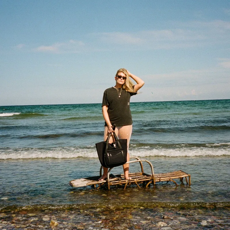 Tall Holiday Scuba Black w. Antique Silver sold by Nunoo Bags