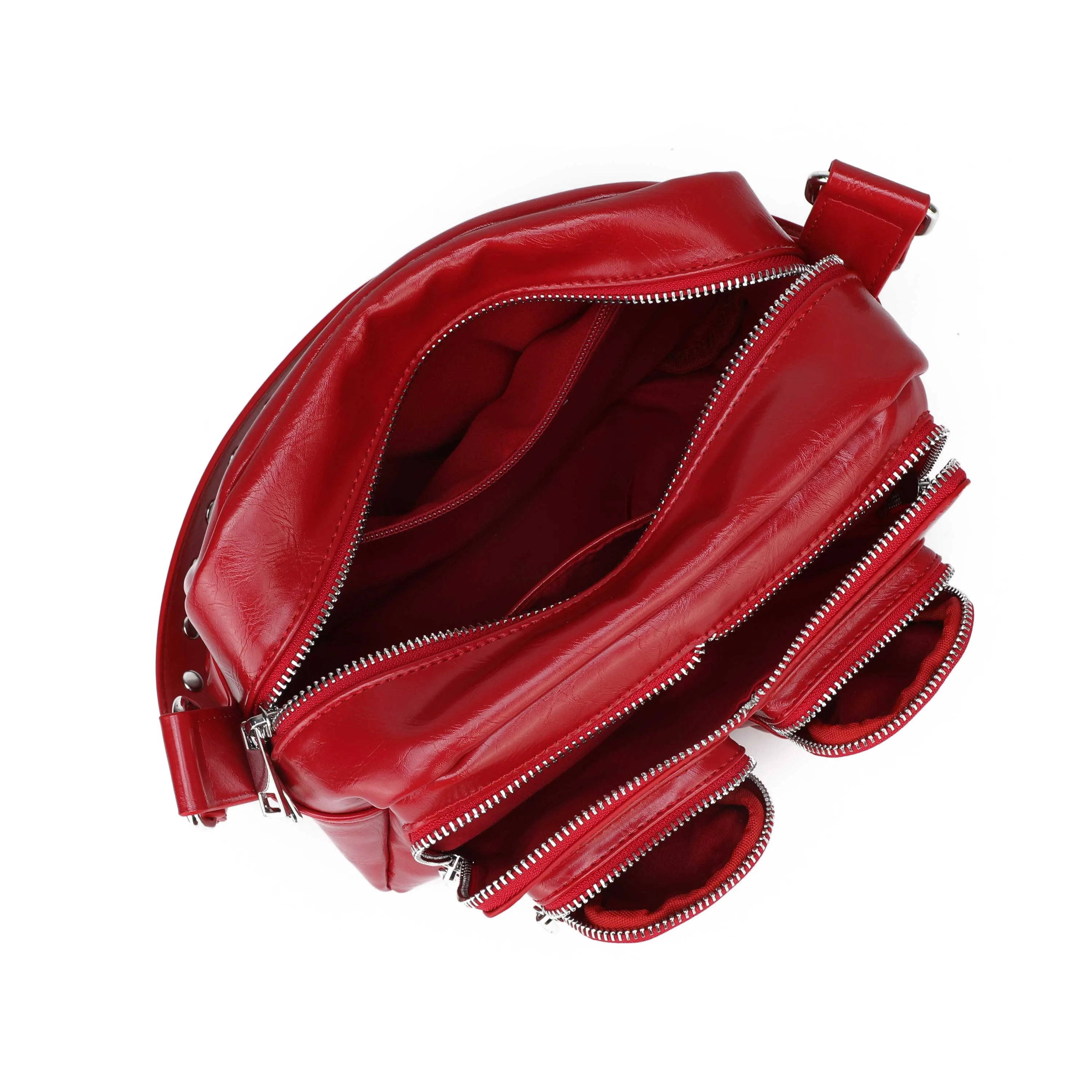 Ellie Wrinkle Bright Red sold by Nunoo Bags product image thumbnail 3