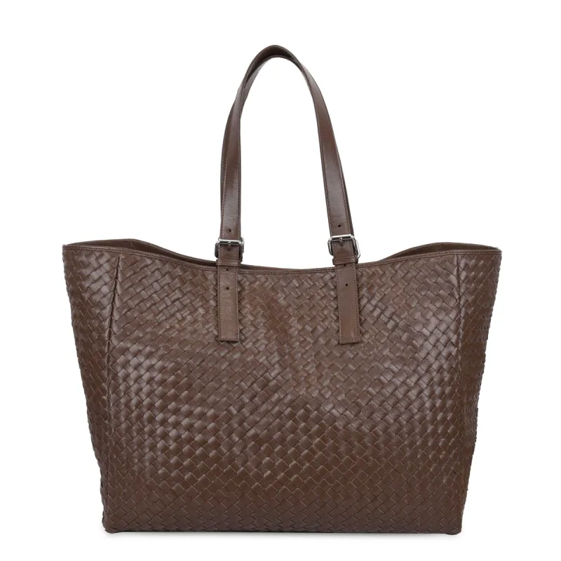 Maxi Shopper Braided Mountain Dark Brown sold by Nunoo Bags