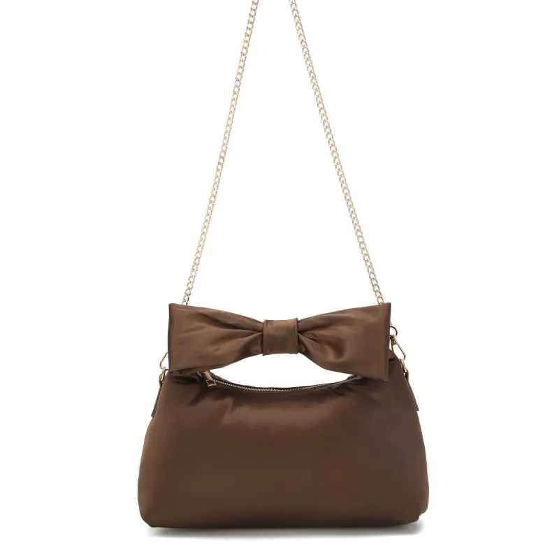 Dandy Bow Recycled Satin Brown w. Gold sold by Nunoo Bags