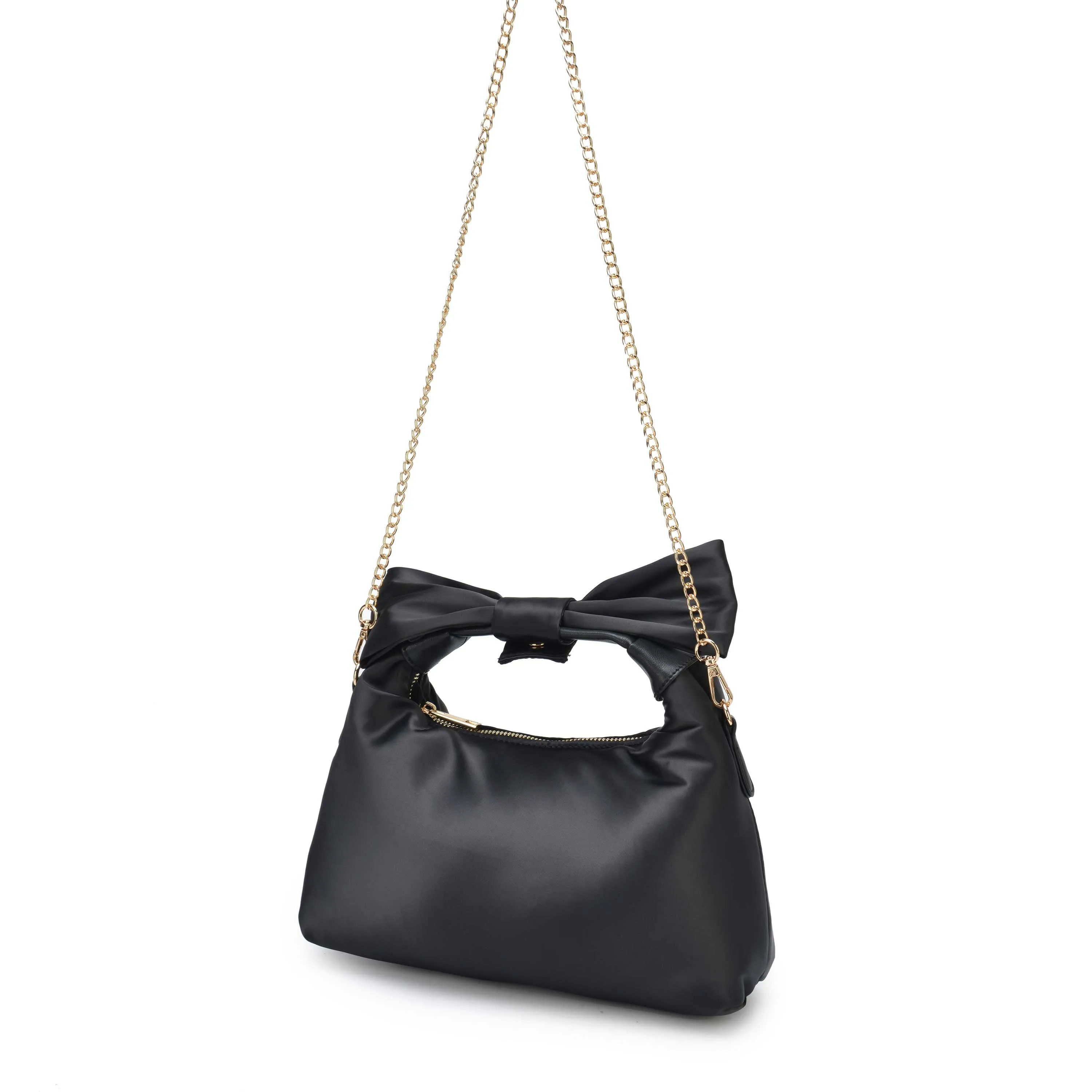 Dandy Bow Recycled Satin Black w. Gold sold by Nunoo Bags product image thumbnail 2