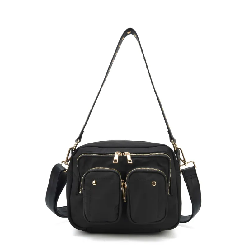 Ellie Recycled Nylon Black w. Gold sold by Nunoo Bags