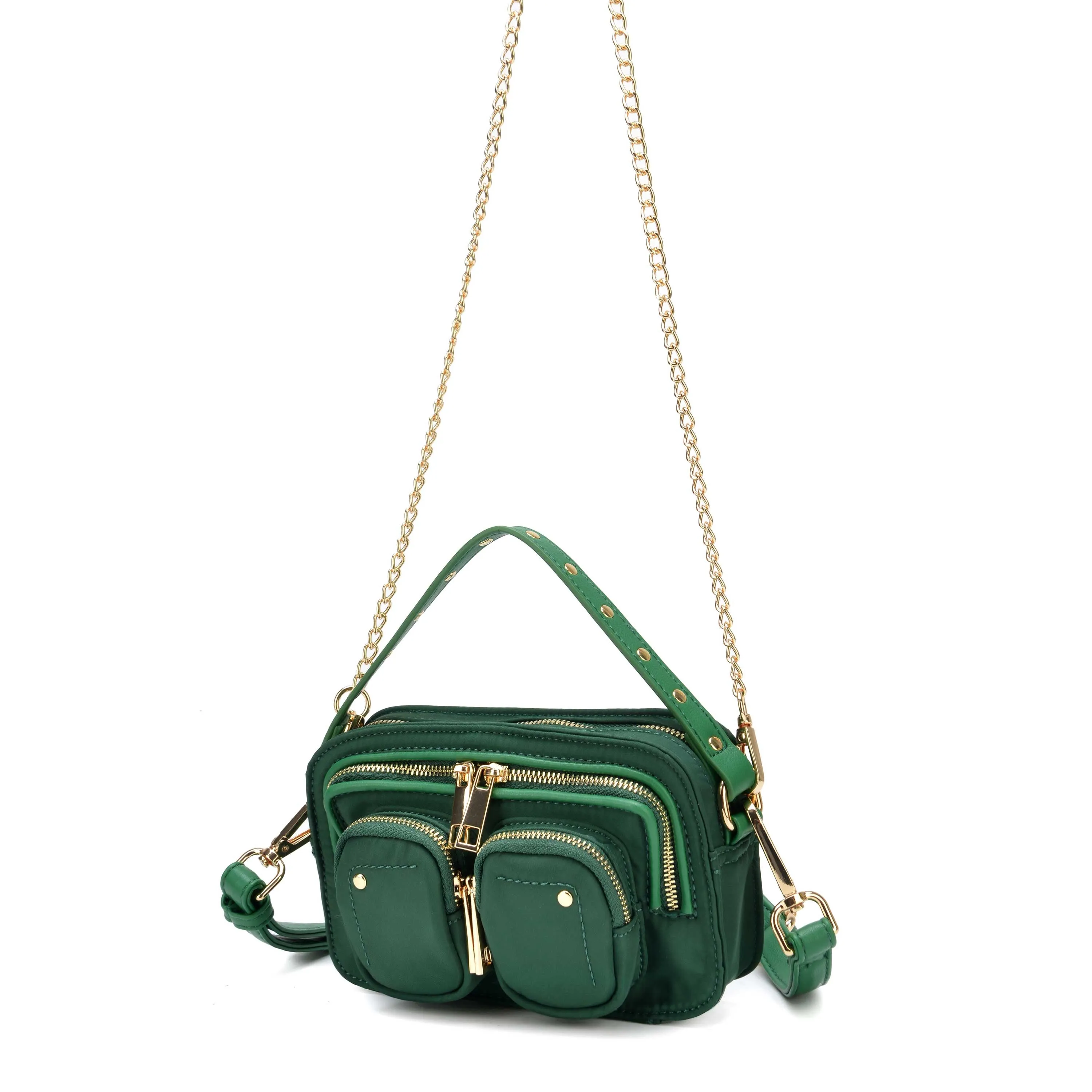 Helena Recycled Nylon Dark Green w. Gold sold by Nunoo Bags product image thumbnail 2