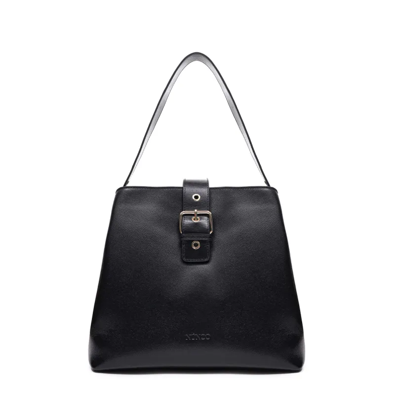 Chiara Buckle Florence Black w. Gold sold by Nunoo Bags
