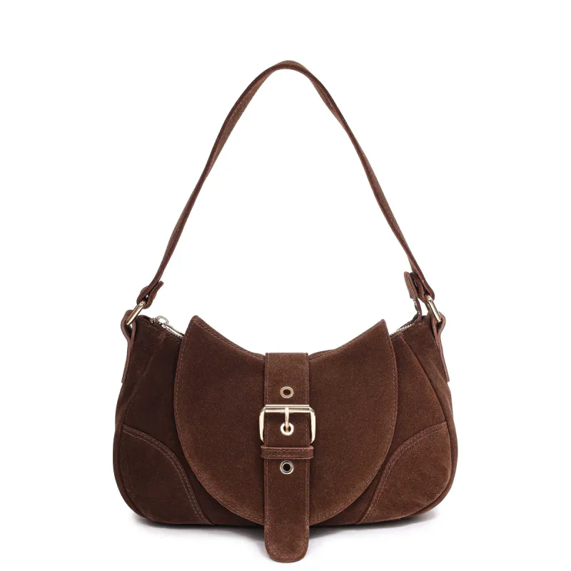 Maria Suede Brown w. Gold sold by Nunoo Bags