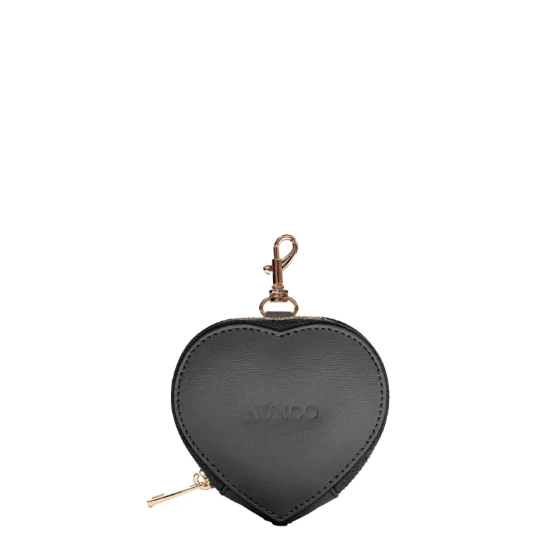 Heart Coin Pocket Florence Black w. Gold sold by Nunoo Bags