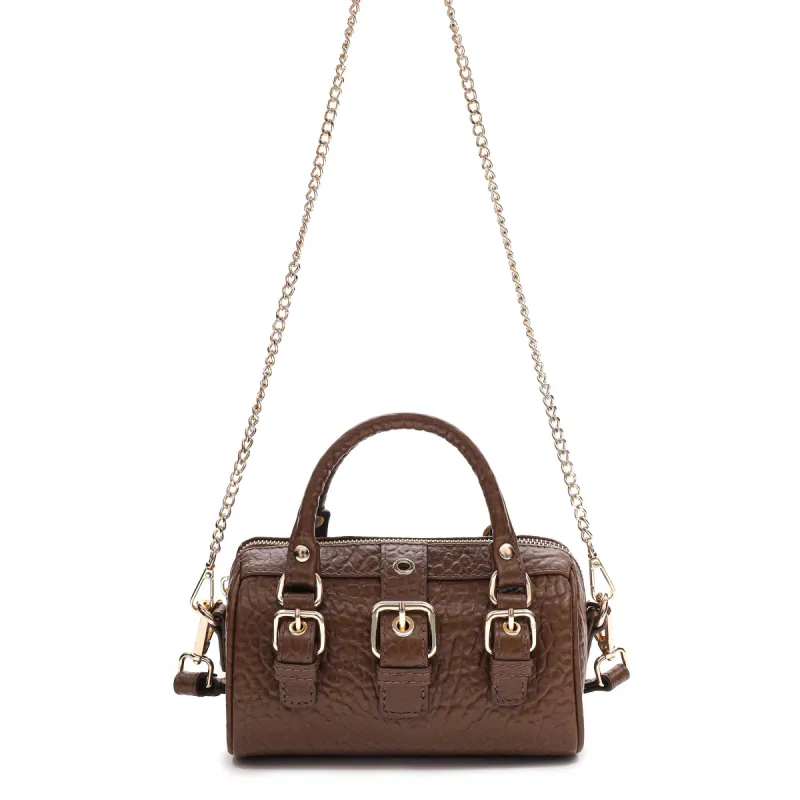 Small Nori Buckle New Zealand Brown w. Gold sold by Nunoo Bags