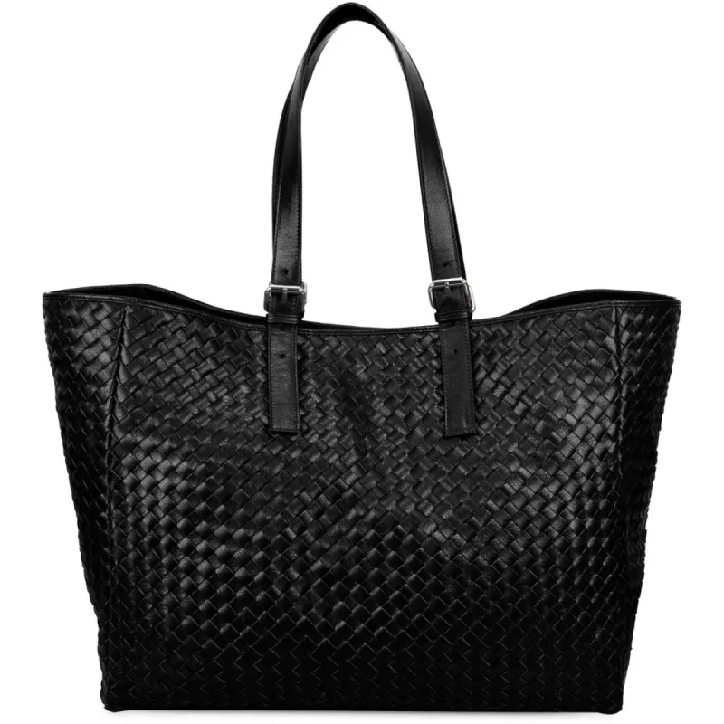 Maxi Shopper Braided Mountain Black sold by Nunoo Bags