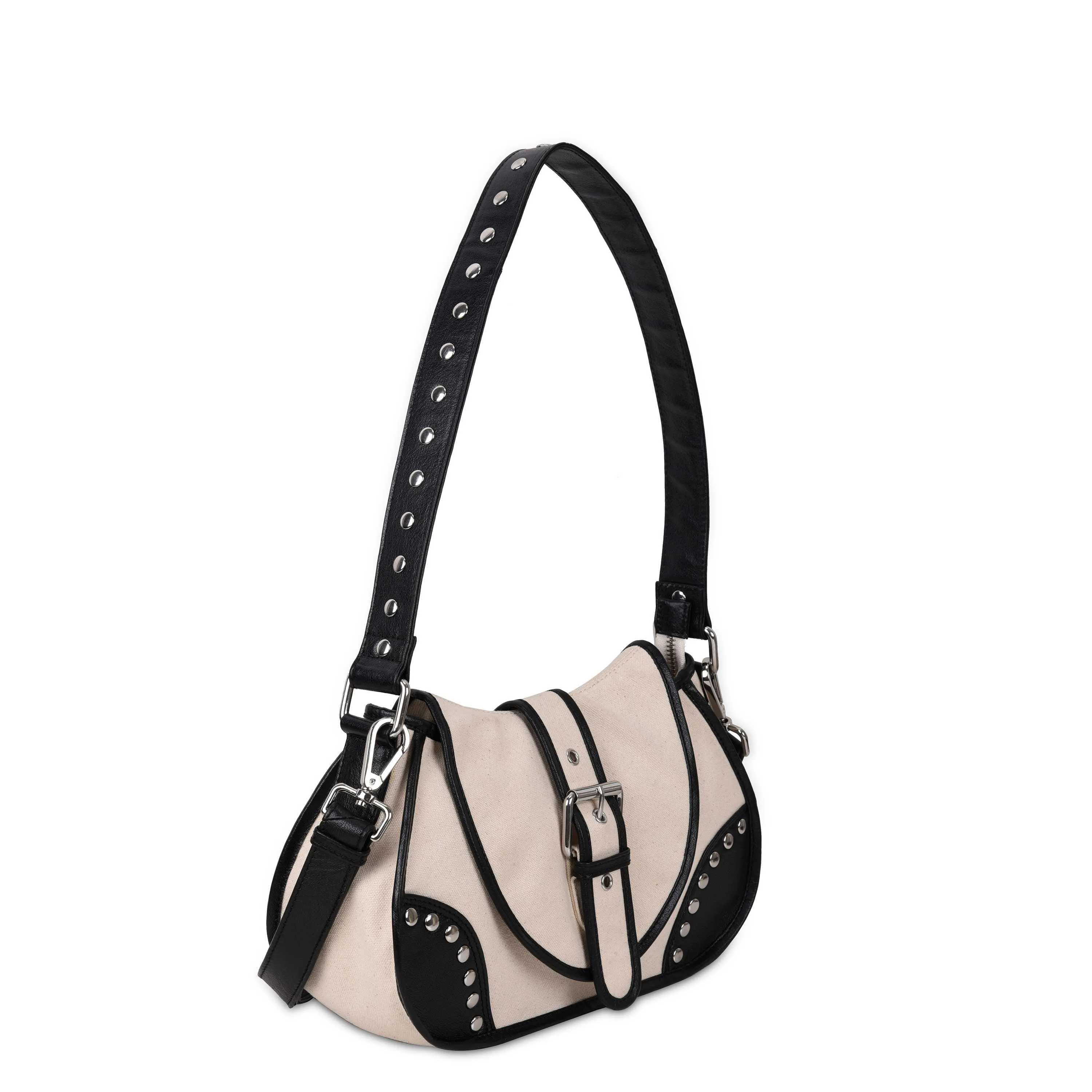 Maria Rivet Canvas Leather Off White sold by Nunoo Bags product image thumbnail 2