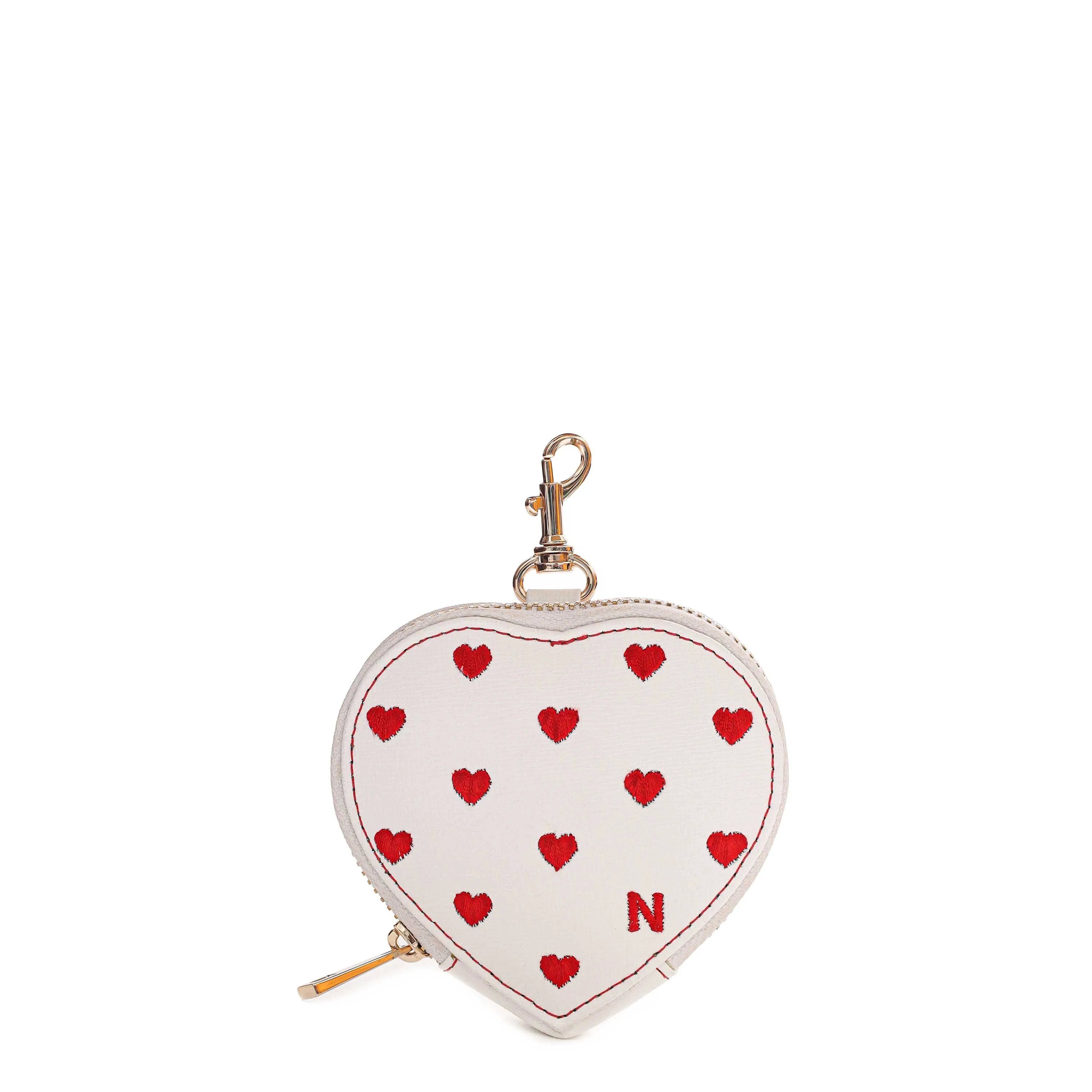 Heart Coin Pocket Florence White w. Gold sold by Nunoo Bags