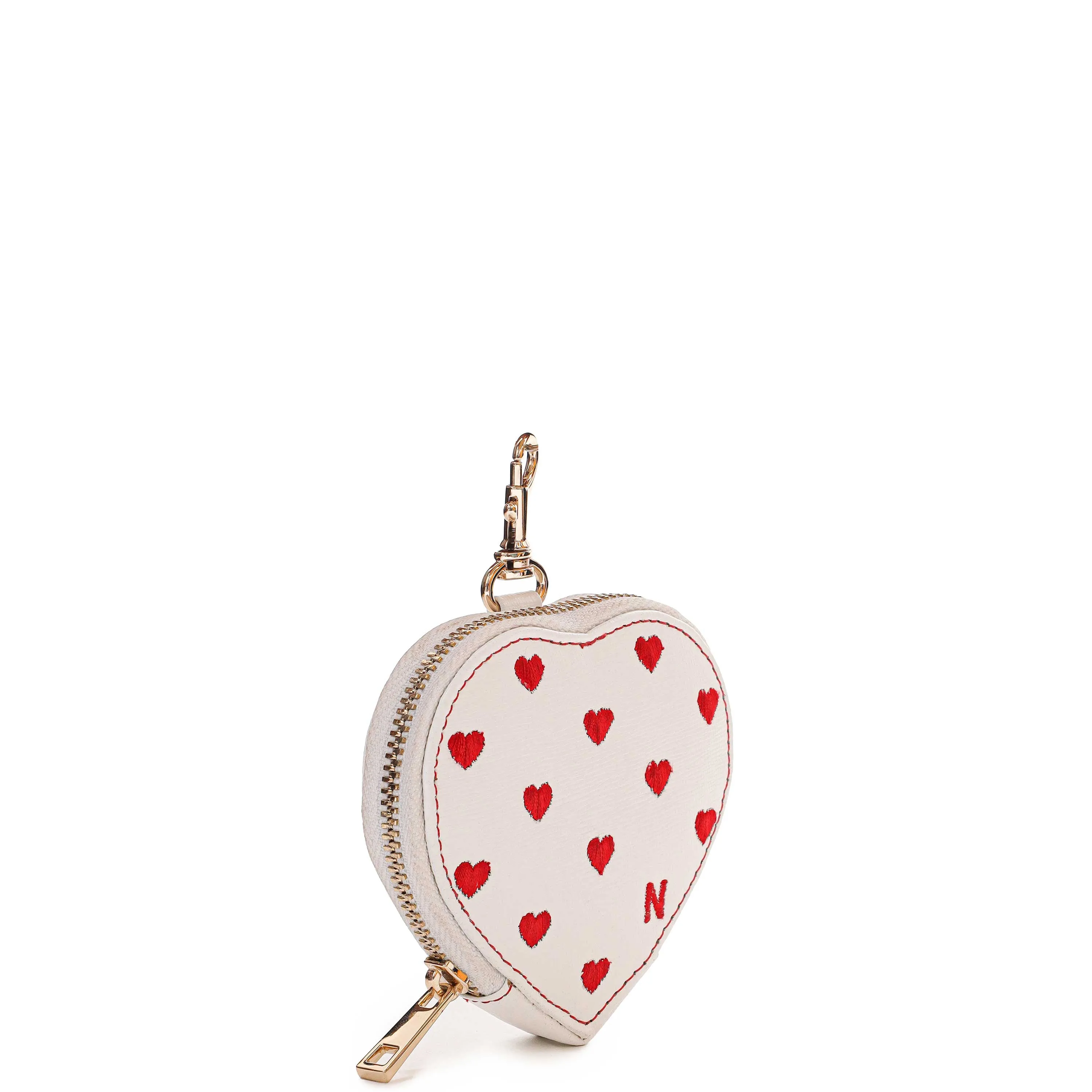 Heart Coin Pocket Florence White w. Gold sold by Nunoo Bags product image thumbnail 3
