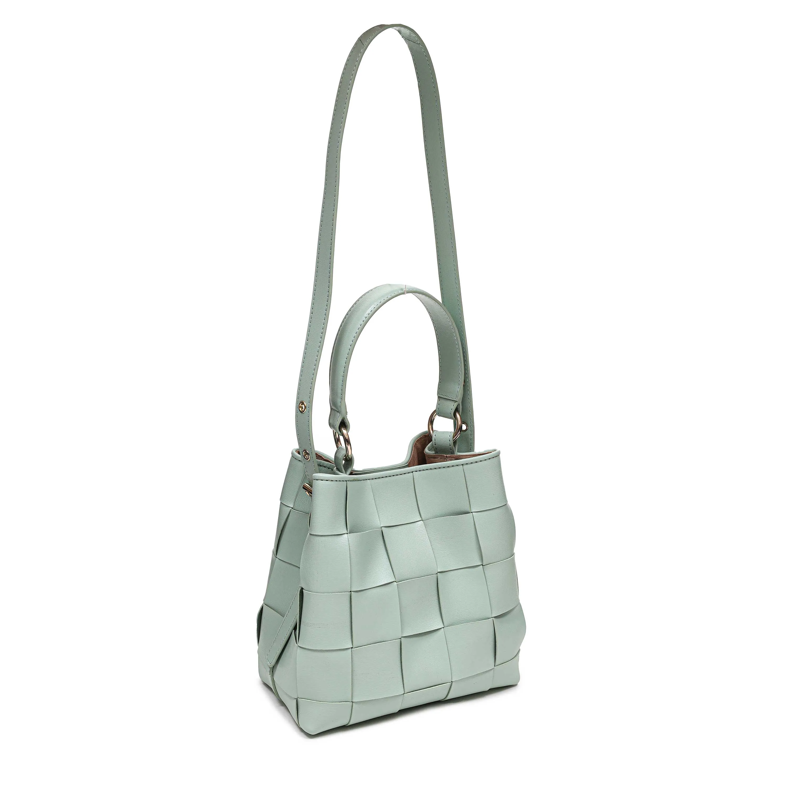 Small Chiara Braided Florence Dusty Aqua w. Gold sold by Nunoo Bags product image thumbnail 2