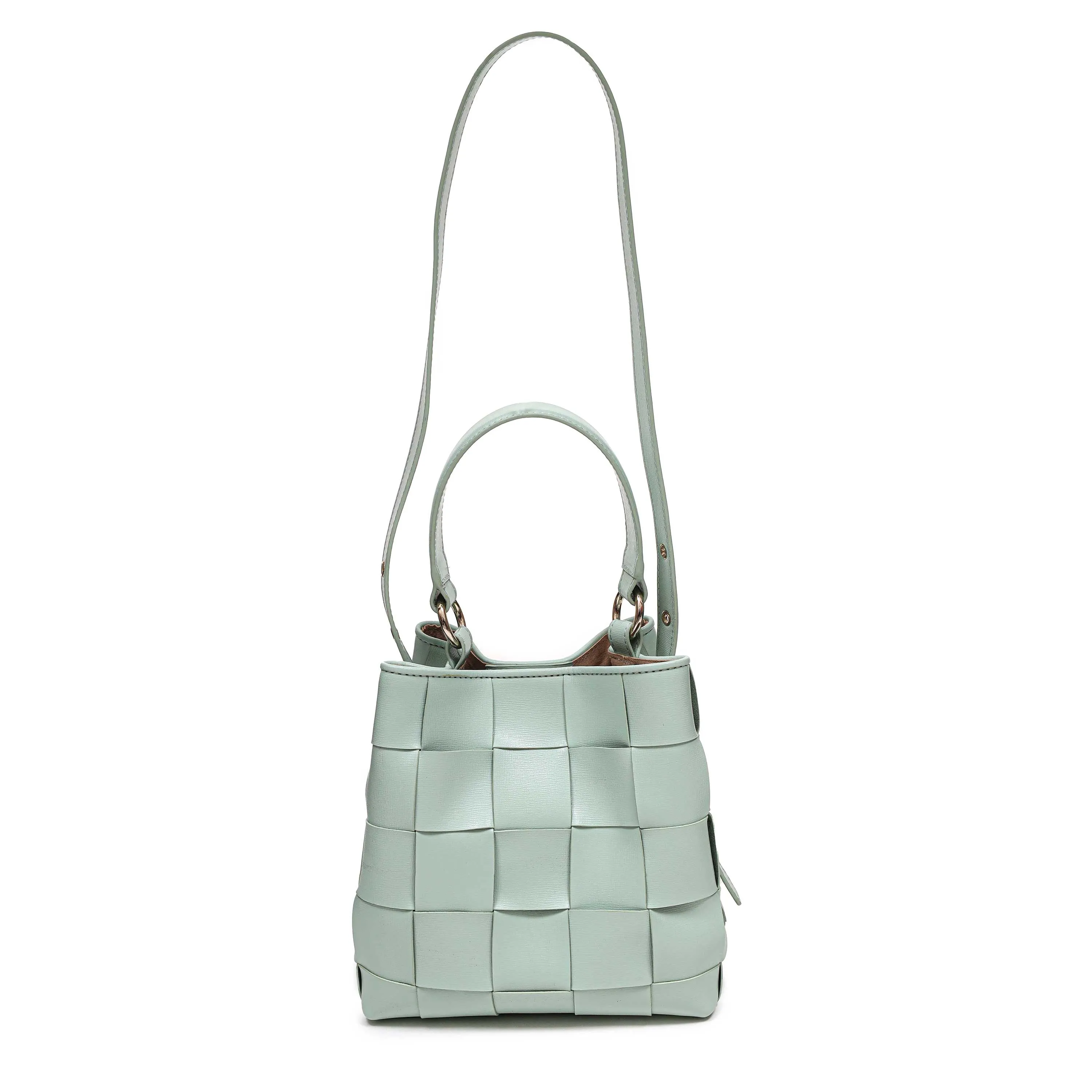 Small Chiara Braided Florence Dusty Aqua w. Gold sold by Nunoo Bags