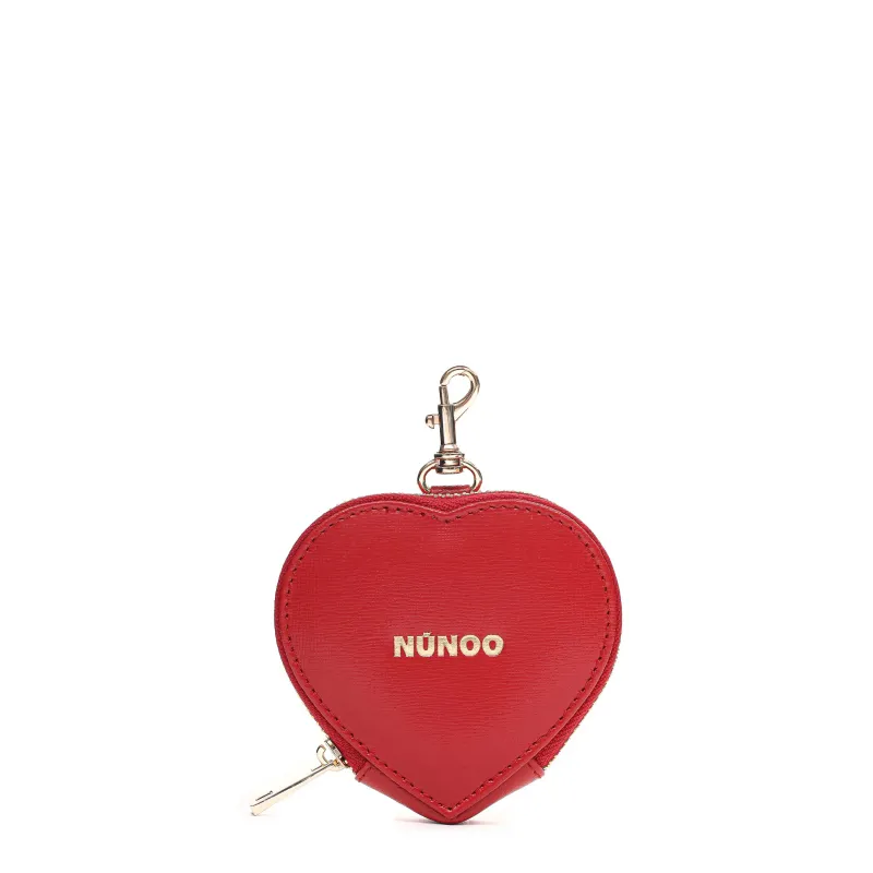 Heart Coin Pocket Florence Bright Red w. Gold sold by Nunoo Bags