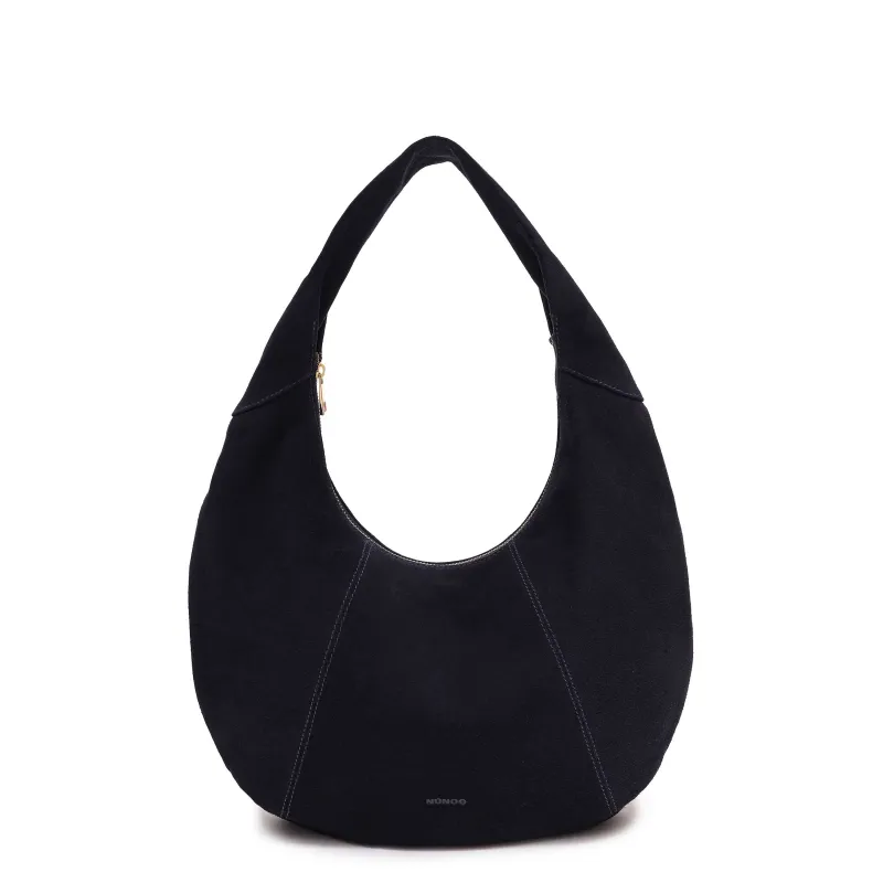 Gabi Suede Navy w. Gold sold by Nunoo Bags