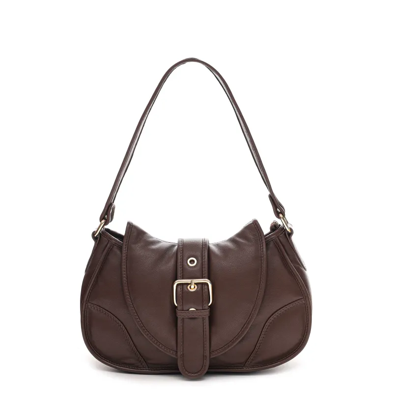 Maria Puffed Sheep Dark Brown w. Gold sold by Nunoo Bags