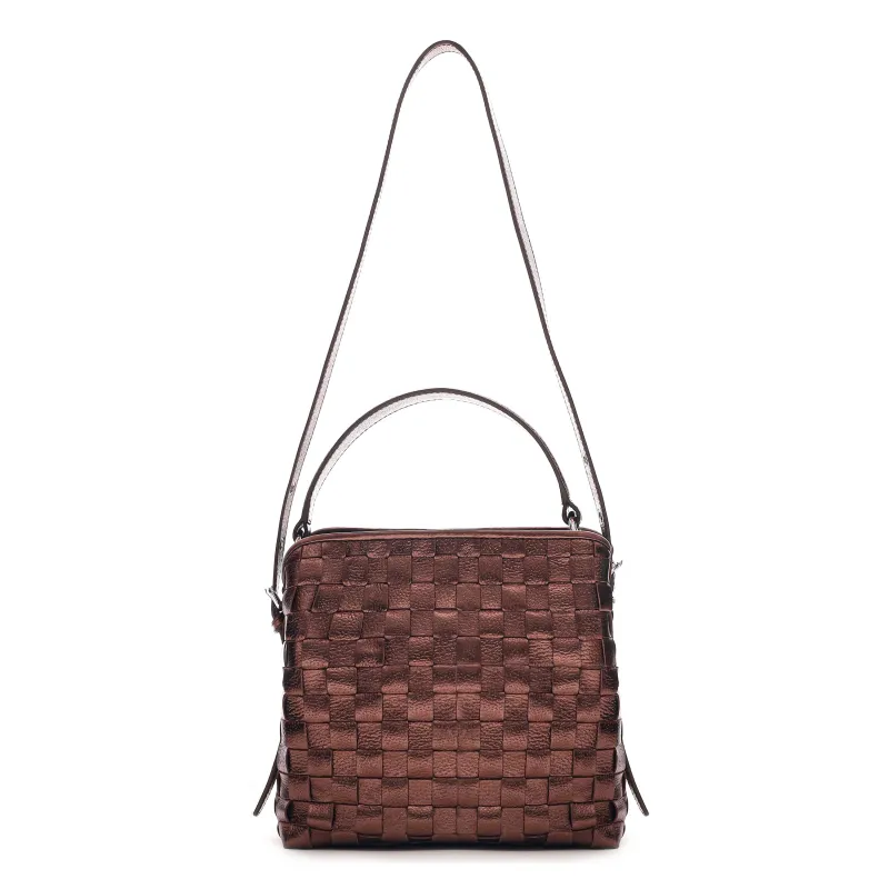 Small Chiara Braided Metallic Brown sold by Nunoo Bags