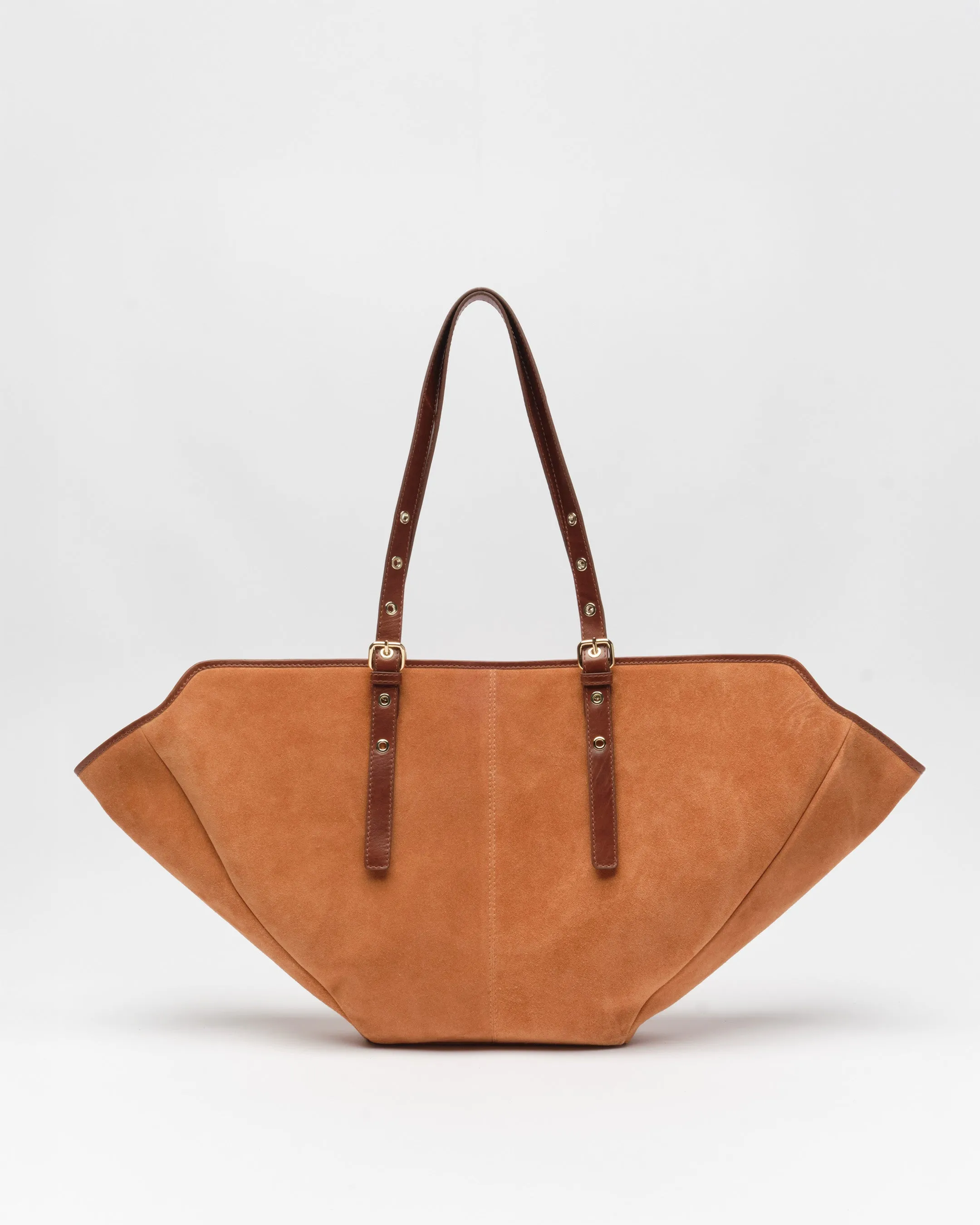 Nora Suede Toffee w. Gold sold by Nunoo Bags