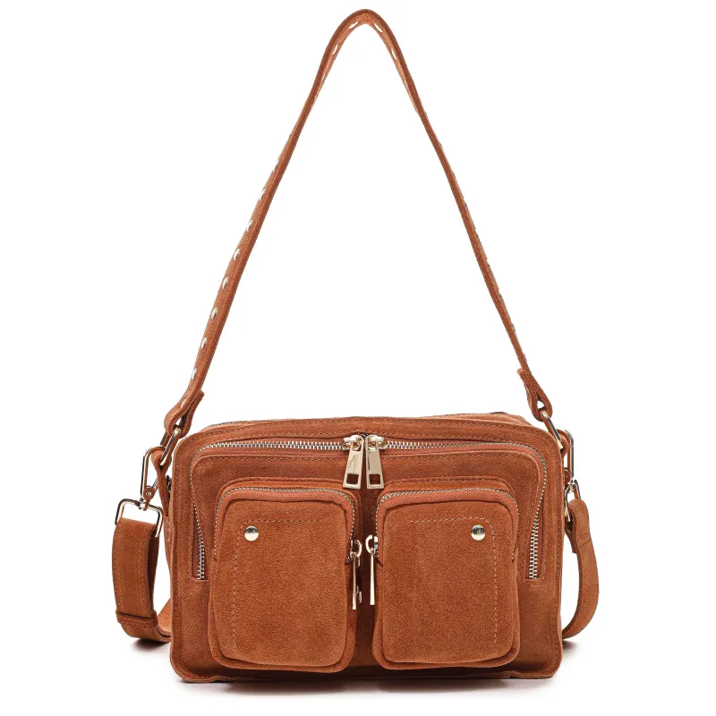 Ellie Suede Toffee w. Gold sold by Nunoo Bags