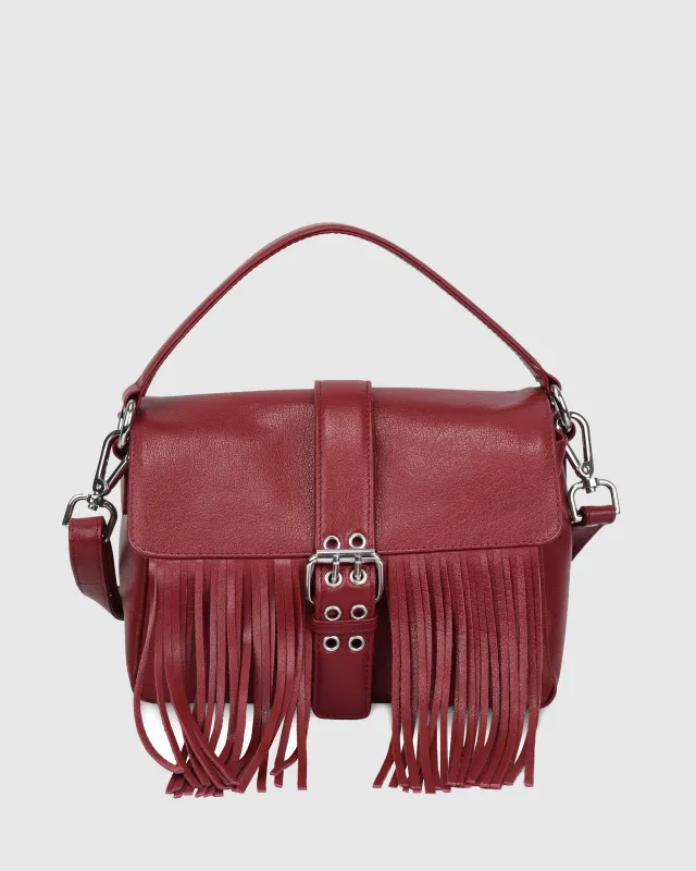 Honey Buckle Fringe Mountain Maroon sold by Nunoo Bags