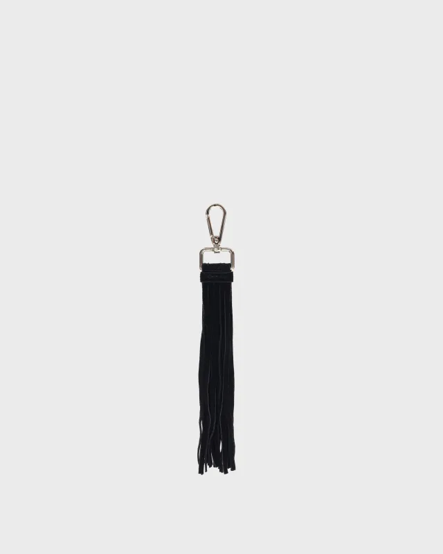 Fringe Key Ring Suede Black w. Gold sold by Nunoo Bags