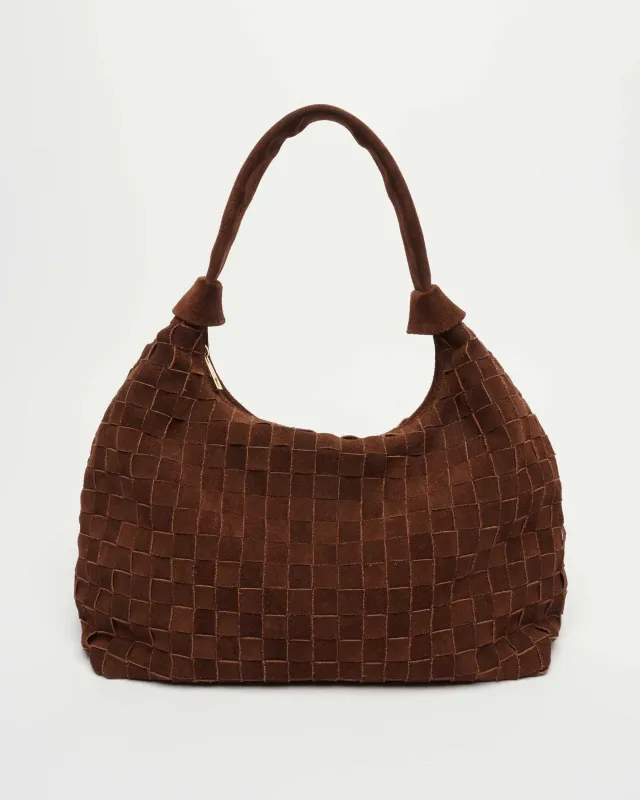 Big Dandy Braided Suede Dark Brown w. Gold sold by Nunoo Bags