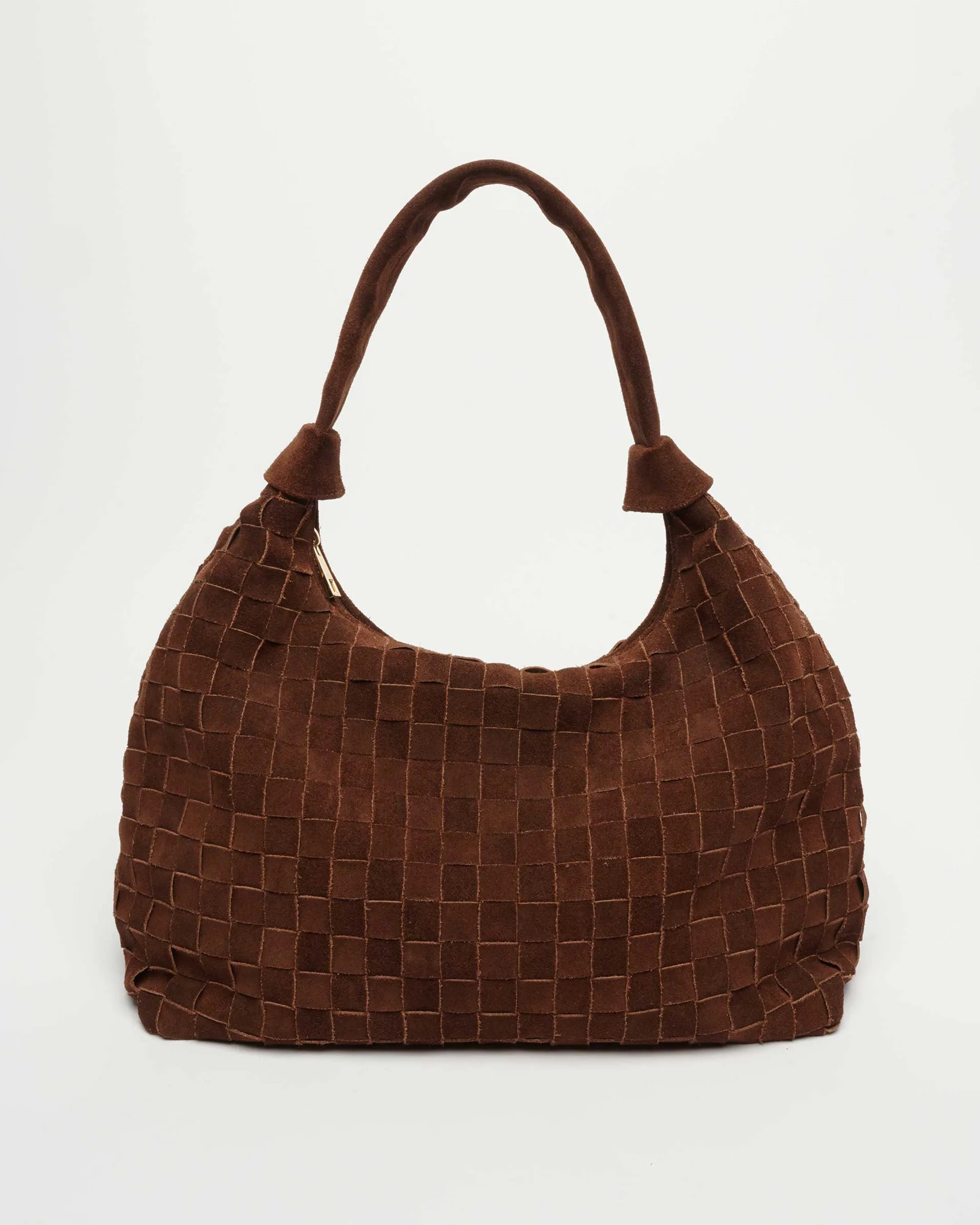 Big Dandy Braided Suede Dark Brown w. Gold sold by Nunoo Bags