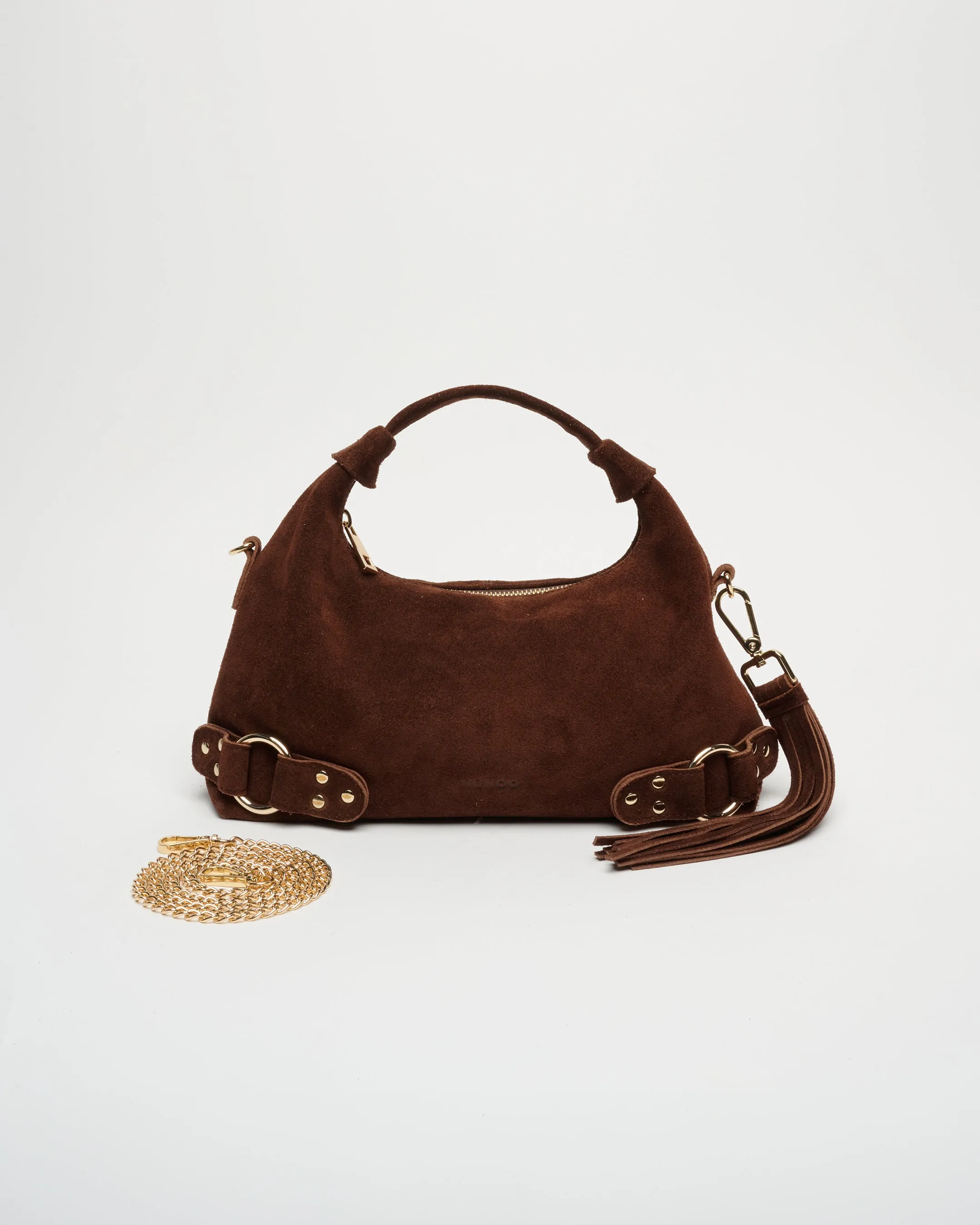 Dandy Fringe Suede Dark Brown w. Gold sold by Nunoo Bags product image thumbnail 2