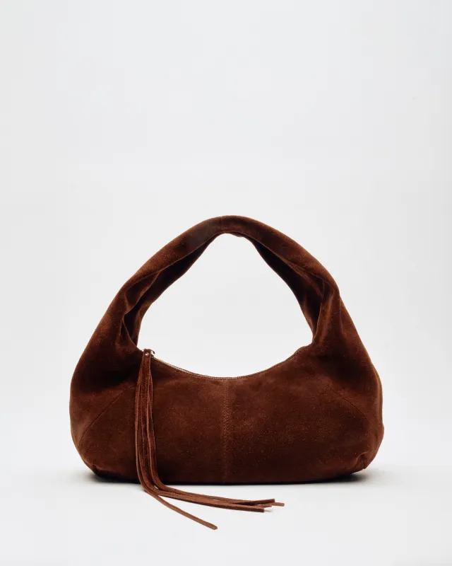 Small Alma Suede Chocolate Núnoo x Lia sold by Nunoo Bags