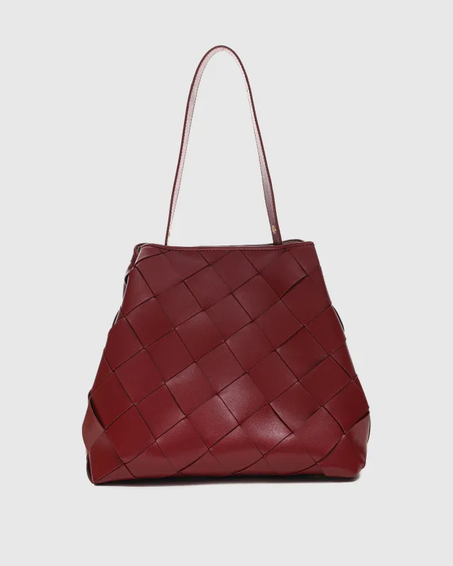 Chiara Braided Florence Maroon w. Gold sold by Nunoo Bags