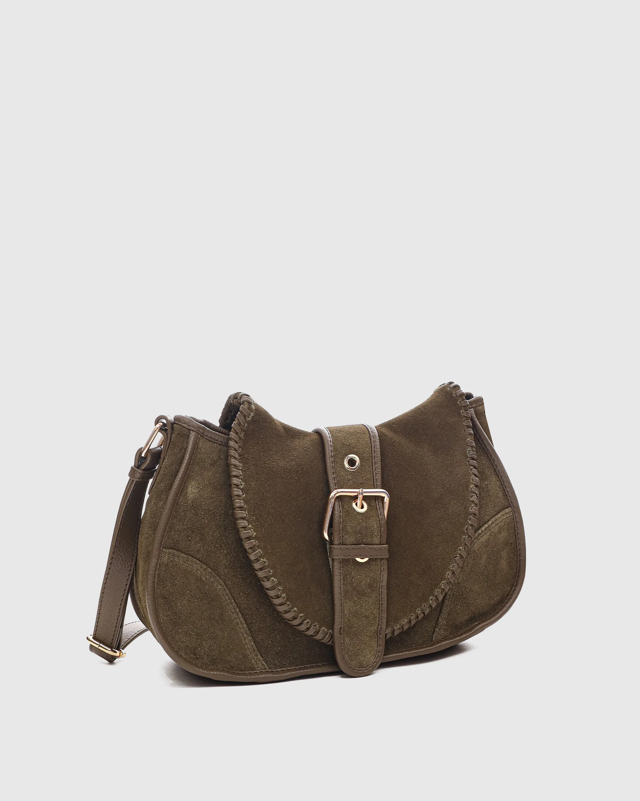 Maria Stitch Suede Dark Olive w. Gold sold by Nunoo Bags product image thumbnail 2