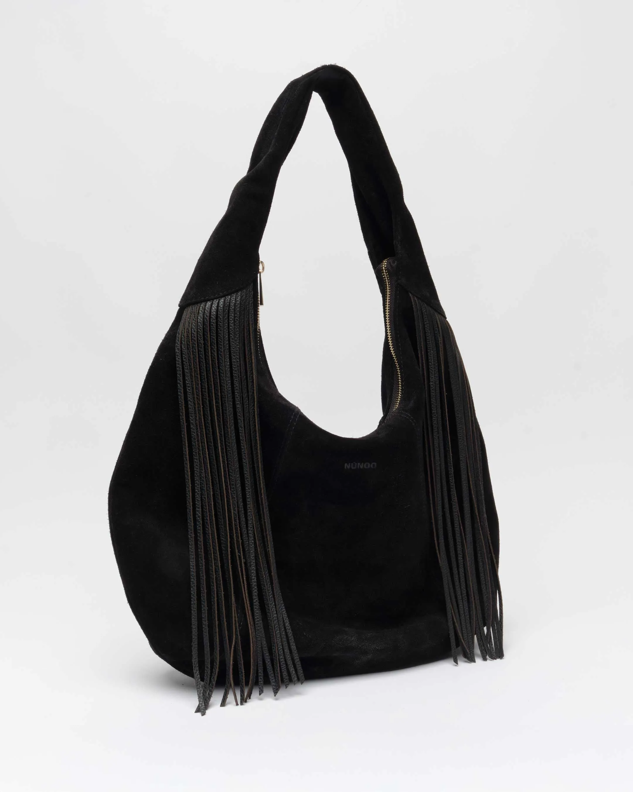 Gabi Suede Fringe Black w. Gold sold by Nunoo Bags product image thumbnail 2