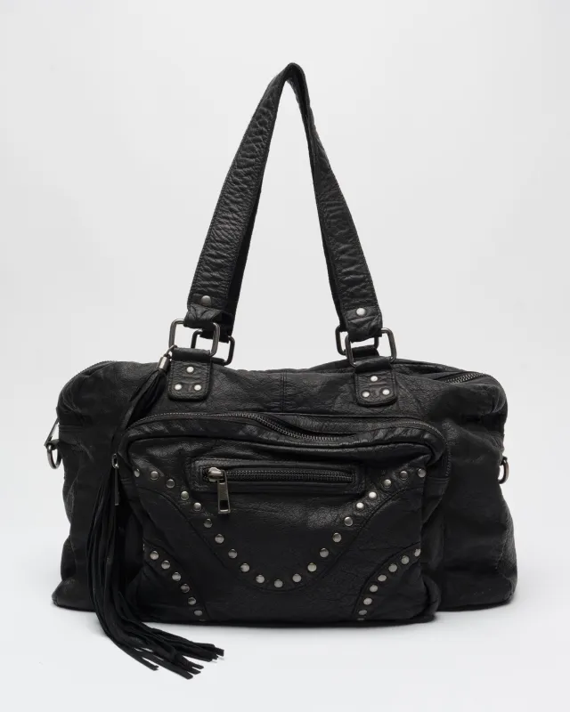 Mille Rivet Washed Black w. Antique Silver sold by Nunoo Bags