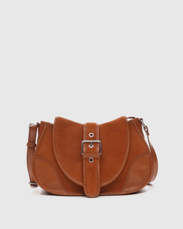 Maria Suede Pecan Brown sold by Nunoo Bags