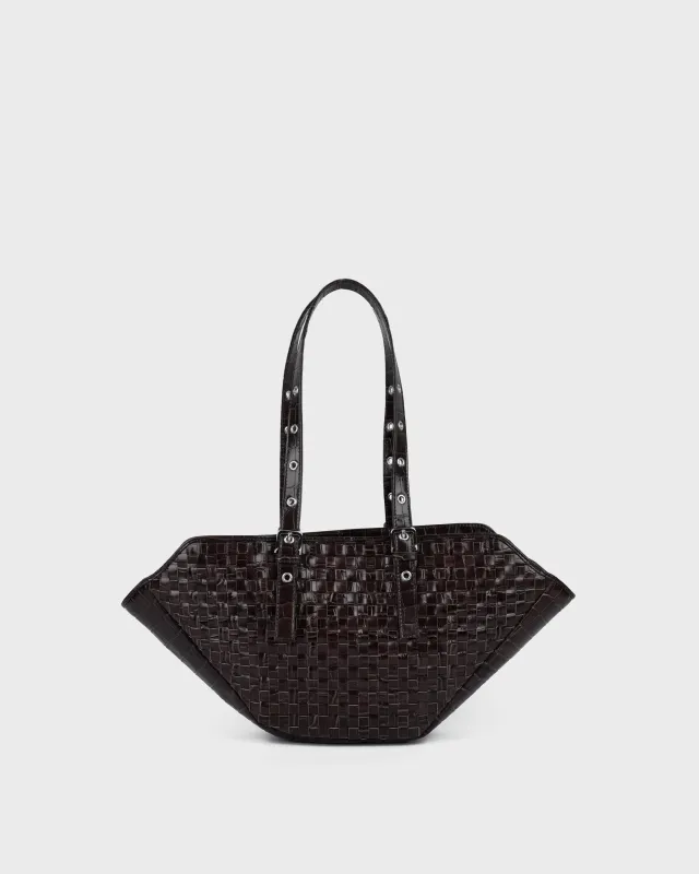 Small Nora Braided Texas Chocolate sold by Nunoo Bags