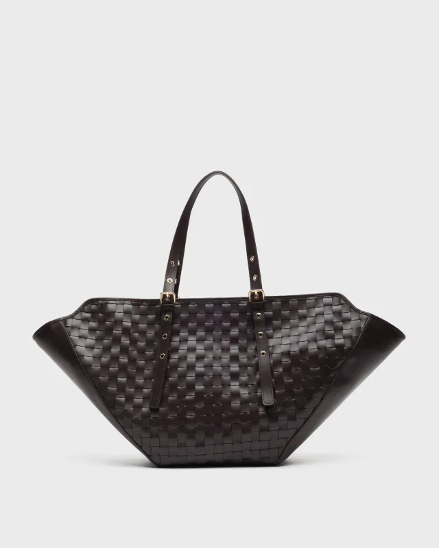 Nora Braided Florence Chocolate w. Gold sold by Nunoo Bags