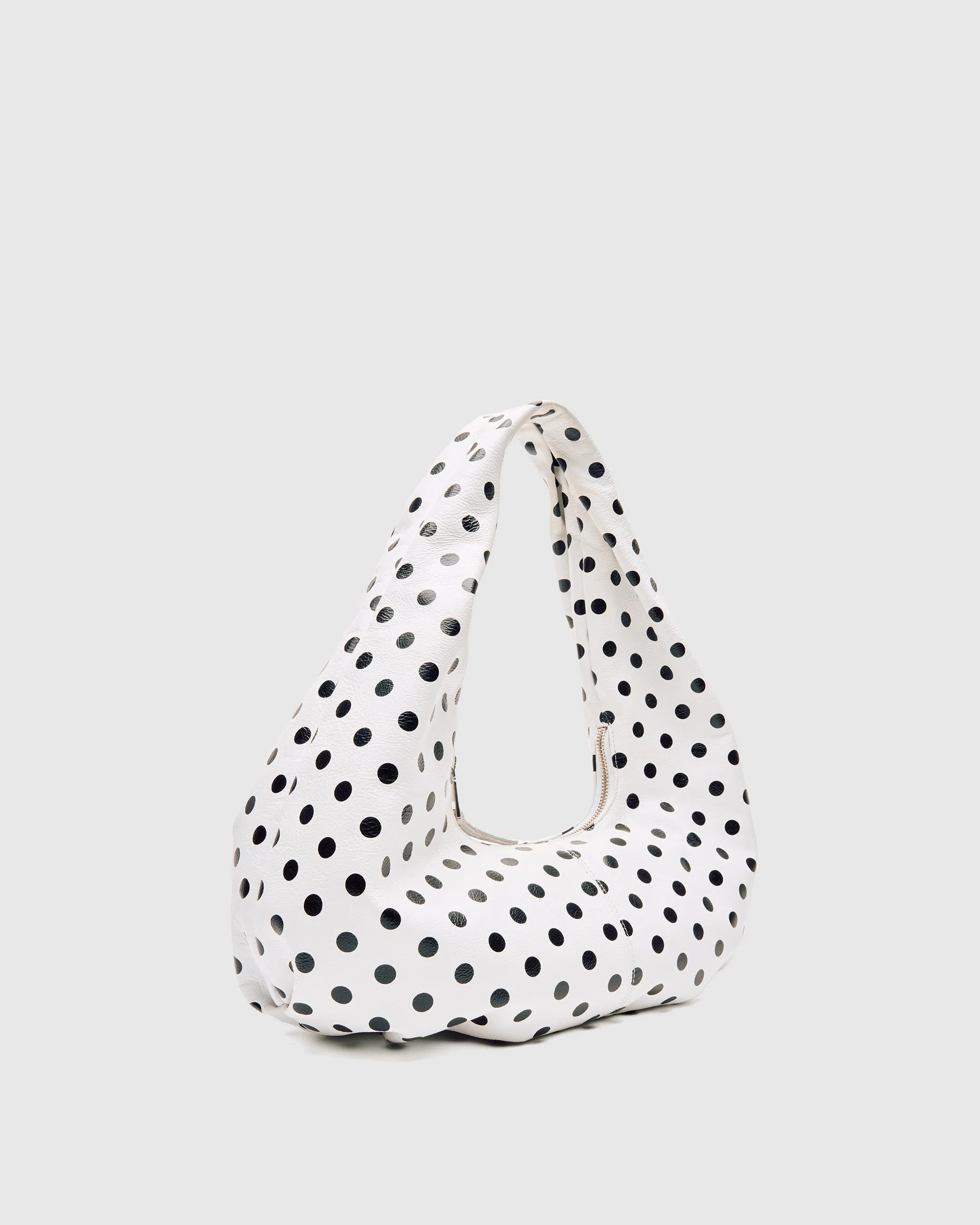 Small Alma Draped Polka White/Black sold by Nunoo Bags product image thumbnail 2