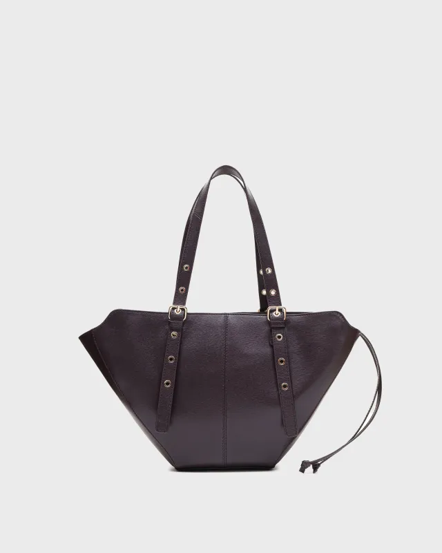 Small Nora Florence Chocolate w. Gold sold by Nunoo Bags