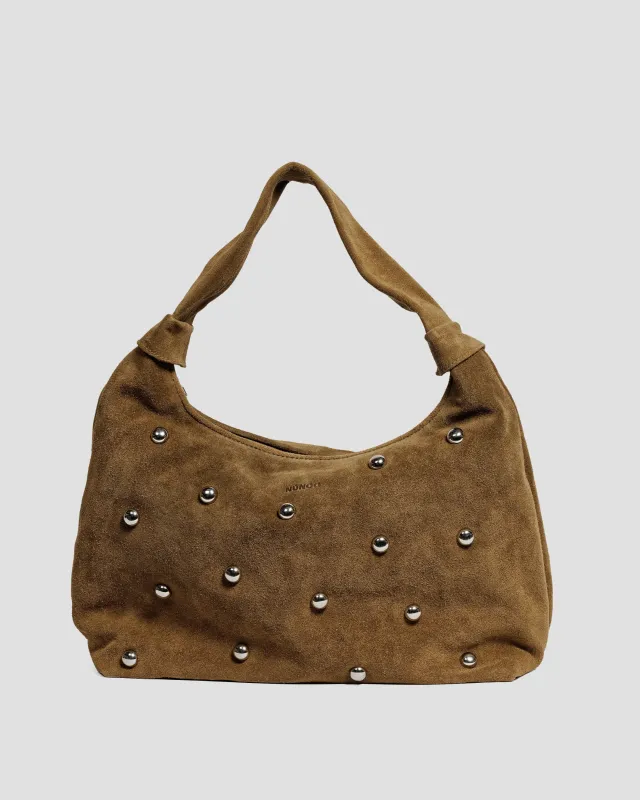 Big Dandy Rivet Suede Dusty Olive sold by Nunoo Bags
