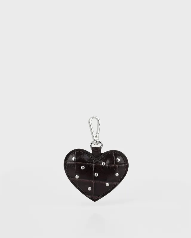 Heart Bag Charm Texas Chocolate sold by Nunoo Bags