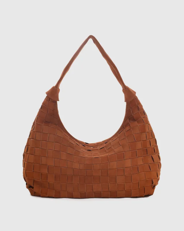Big Dandy Braided Suede Pecan Brown sold by Nunoo Bags