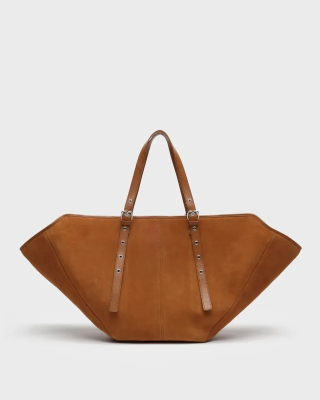 Nora Suede Pecan Brown sold by Nunoo Bags