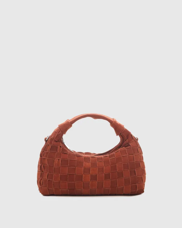 Mini Dandy Braided Suede Redwood made by Nunoo Bags